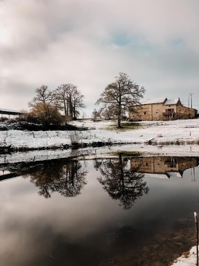 La Ferme Du Pont De Maumy, Cabane Au Bord De L'Etang Et Bain Nordique Busserolles Exteriér fotografie
